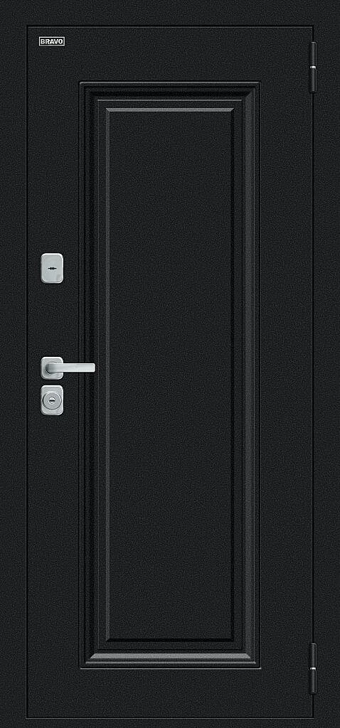 Входная дверь Флэш МФ/BChrome Букле черное/Wenge Melinga BR6216 внешняя сторона